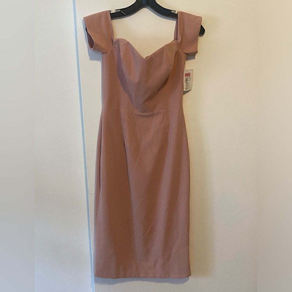Dress The Population Pink Nude Midi Dress, Small, New with Tags